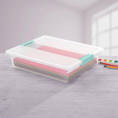 Sterilite Clip Box - Stackable Small Storage Bin with Latching Lid for Office & Crafts | Clear, 1-Pack