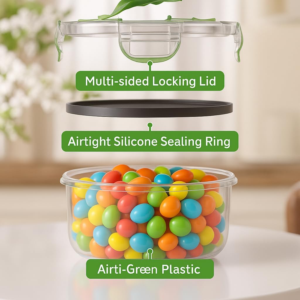 RockBerry 50 Pcs Airtight Food Storage Containers Set | 85 OZ Large & Small | BPA Free, Leak Proof, Stackable