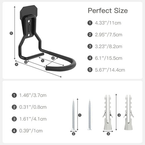 Housolution Bike Wall Mount Rack - Heavy Duty Vertical Storage Solution | 4 Pack with Easy Hang/Detach Design
