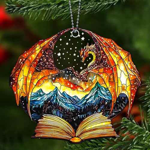 Book Lover Christmas Ornaments 2025, Books Ornaments for Christmas Tree, Acotar Ornament, Throne of Glass Merch - Book Lovers Gifts, Book Club Gifts for Women, Acotar Gift