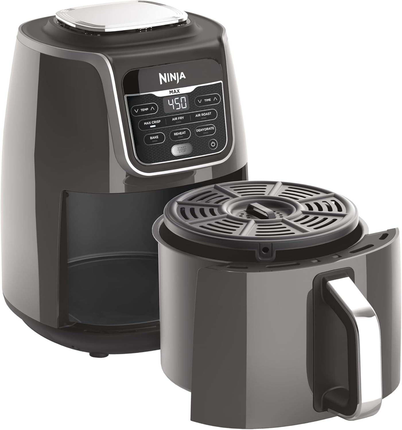 Ninja AF161 Max XL Air Fryer - 5.5 Quart Capacity | Cooks, Crisps, Roasts & Dehydrates - Grey Finish