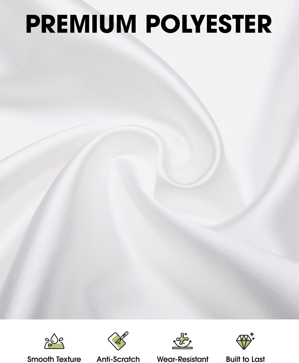 Pureegg Rectangle Table Cloth - Durable 60" x 102" Polyester Tablecloths | Reusable & Washable for Outdoor Events, Weddings, Picnics, 2 Pack, White