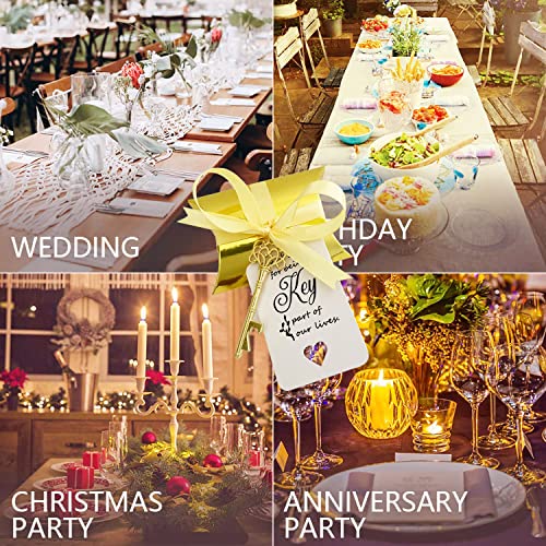 Gold Skeleton Key Bottle Opener Party Favors for Wedding Guests - 100 PCS