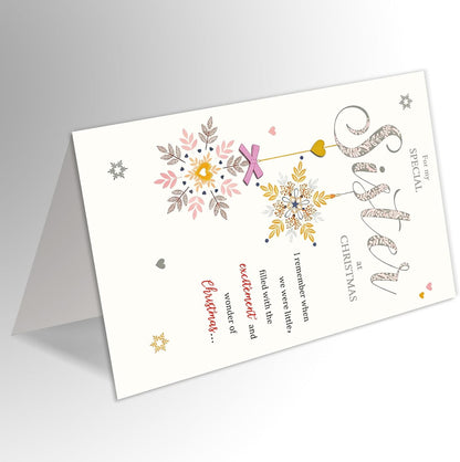 Sister Christmas Card - Merry Christmas Wishes | Perfect Gift for Sisters
