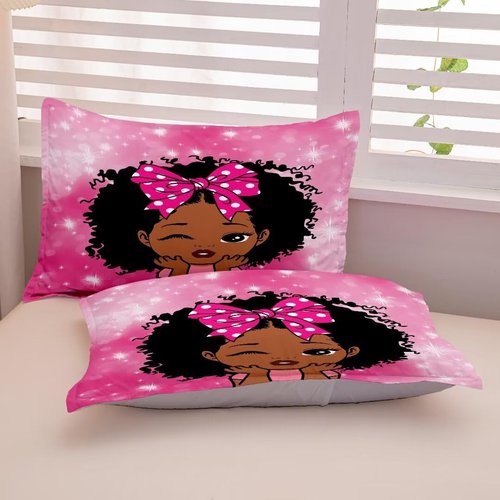 GRAT TIOC Black Girl Comforter Set Twin for Kids,Black Girl Magic Bedding Set,African American Inspirational Quotes Comforter,Little Princess Bed Bedroom Set