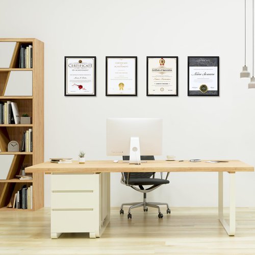 Giftgarden 8.5x11 Picture Frame Black, Certificate Award Document Diploma 8.5 by 11 Thin Frame for Wall Tabletop Display, Single