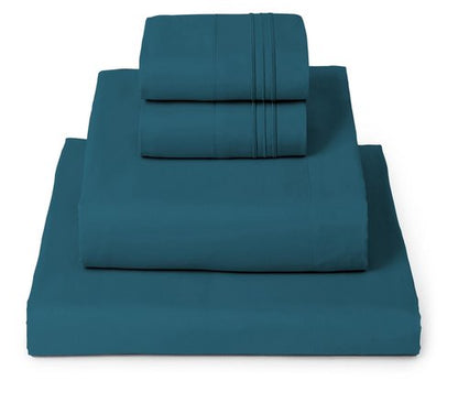 Mellanni Queen Sheets Set - 4 PC Iconic Collection Bedding - Hotel Luxury, Extra Soft, Cooling Bed Sheets - Wrinkle, Fade, Stain Resistant (Queen, Teal)