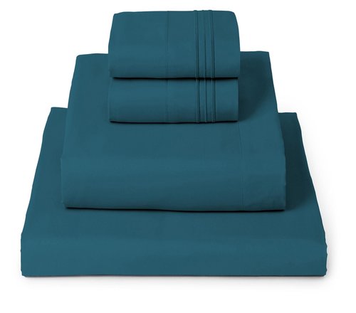 Mellanni Queen Sheets Set - 4 PC Iconic Collection Bedding - Hotel Luxury, Extra Soft, Cooling Bed Sheets - Wrinkle, Fade, Stain Resistant (Queen, Teal)