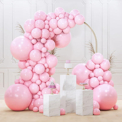 PartyWoo Baby Pink Balloons - 145-Piece Arch Kit for Baby Showers & Birthday Parties | Various Sizes 5-18 Inches