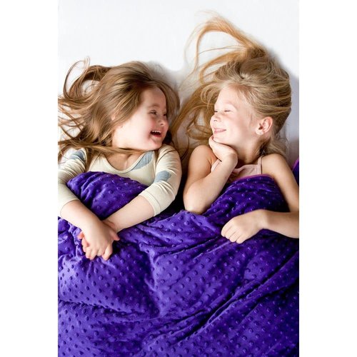Harkla Kids Weighted Blanket - 5lb Bamboo Rayon Cooling Weighted Blanket for Kids - Washable Minky Cover and Glass Beads Filled Weighted Inner - Designed for Sensory Seekers Weighing 30lb to 40lb