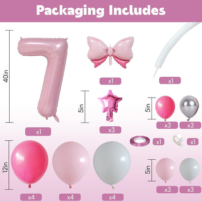 Pastel Pink Number 7 Balloon by [Brand Name] - 40 Inch Giant Foil Balloon for 7th Birthday Party