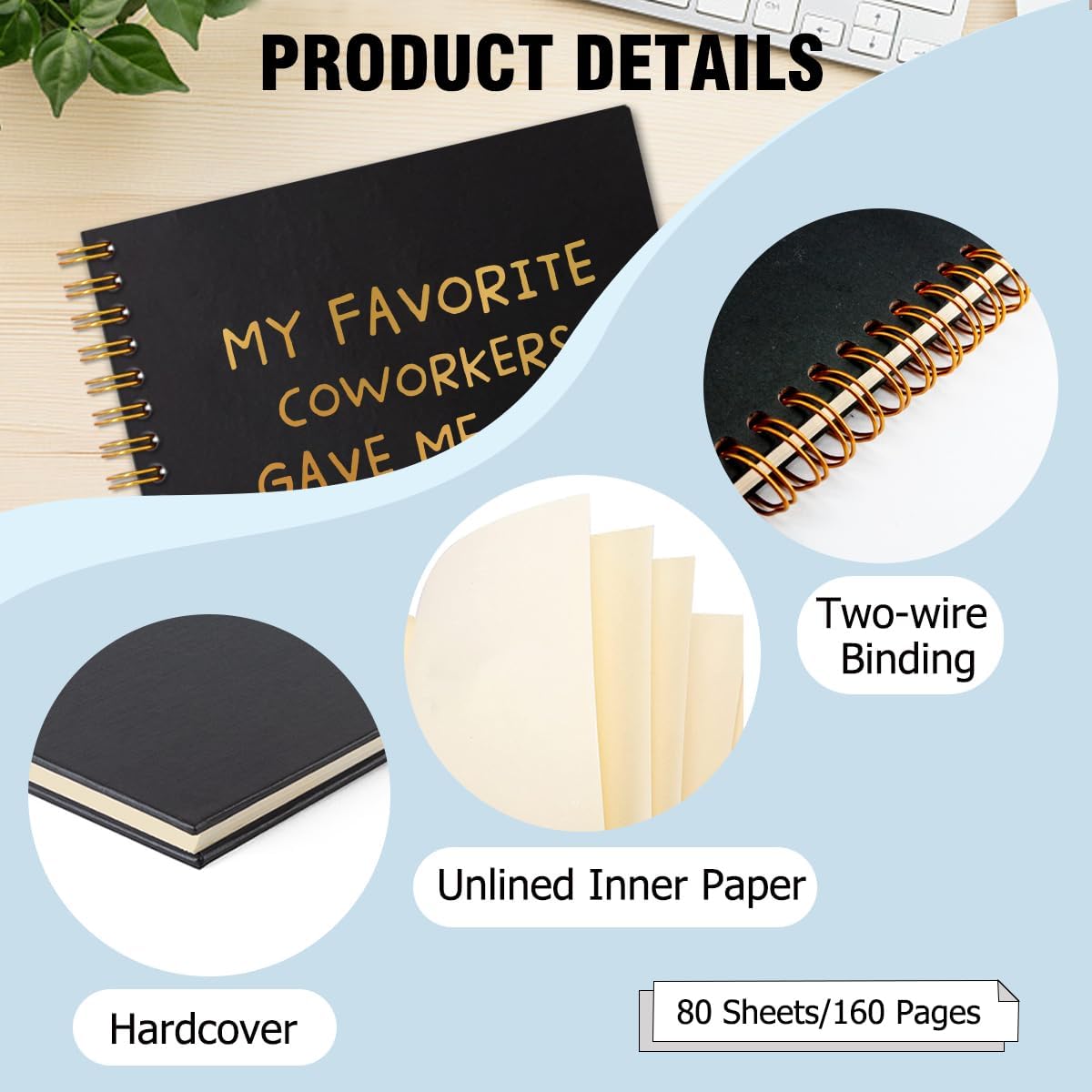 My Favorite Coworkers Gave Me This Gold Hardcover 160 Pages Spiral Notebooks, Coworker Leaving Gift, Sarcastic Farewell Gift, Goodbye Gifts for Coworkers, Coworker Birthday Gift, New Job Gift