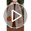 Fall Wreath Sash with Embroidered Pumpkins and Initials - Orange Scalloped Trim - Indoor Outdoor Decor - Variation S