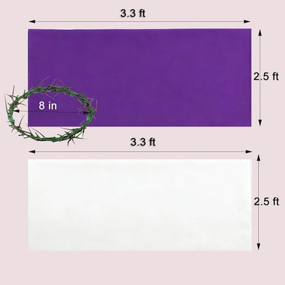 LYFOOHEART Wearable Crown of Thorns - 8 Inch Purple & White Cloth | Biblical Jesus Thorn Crown for Easter & Church Drama