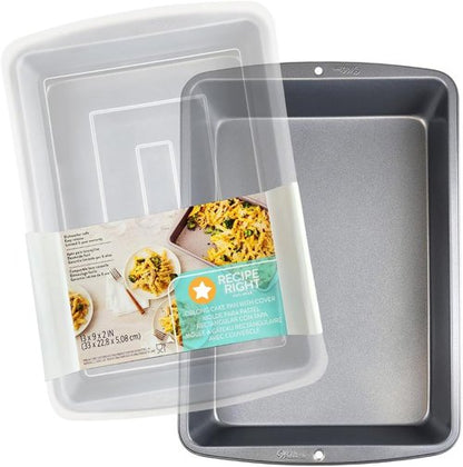 9x13 Inch Nonstick Baking Pan with Lid | Durable Covered Cake Pan for Brownies, Lasagna