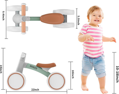 SEREED Baby Balance Bike - Safe 4-Wheel Design for 1 Year Olds | Perfect First Birthday Gift for Toddlers