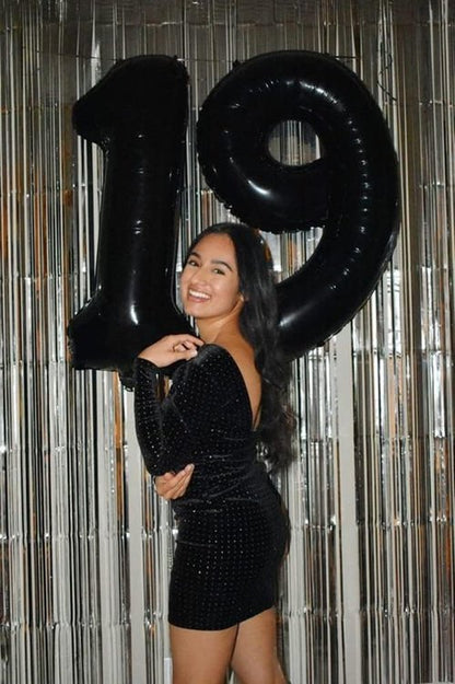 40 Inch Black Number 9 Balloon - Perfect for Birthday Parties, Weddings & Graduations
