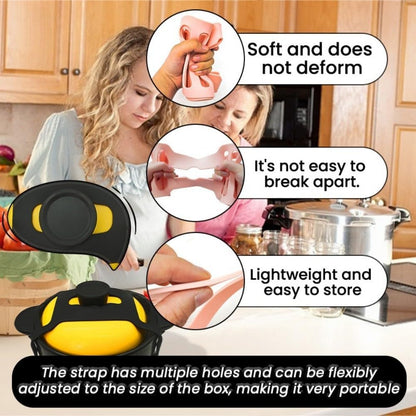 Silicone Lid Lock Strap by [Brand Name] - Universal Crockpot Lid Holder for 6/7/8 Quart | Heat-Resistant, No-Spill Design (Black)