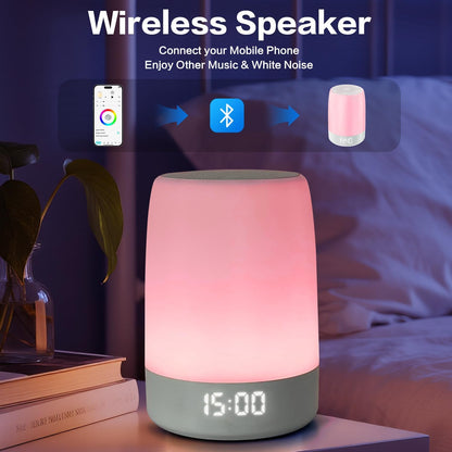 Teen Sound Machine - White Noise Machine with 32 Soothing Sounds & Bluetooth Speaker | Alarm Clock with Night Light for Kids