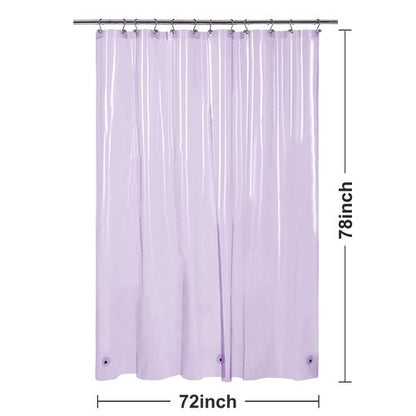 Barossa Design Clear Lavender Long Shower Curtain Liner 78" Height - 3 Magnets & Waterproof Lightweight PEVA Shower Liner for Bath Tub, PVC Free, Metal Grommets, Clear Lavender, 72x78