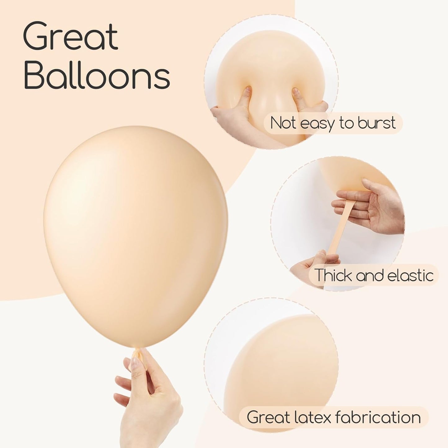 Skiennix 120pcs Nude Balloons - Boho Neutral Balloon Arch Kit for Weddings & Parties | 5-18 Inch Sizes