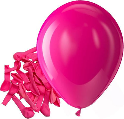Bezente Hot Pink Latex Party Balloons - 150 Pack of 5-Inch Matte Helium Balloons for Celebrations