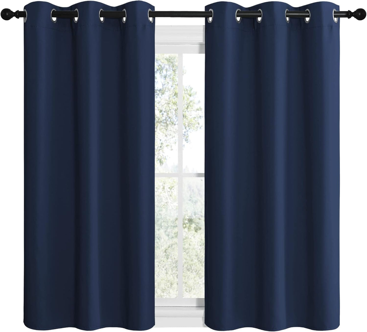 NICETOWN Blackout Curtain Panels - Energy Saving Thermal Insulated Drapes | Navy, 42 x 50 Inches (1 Pair)