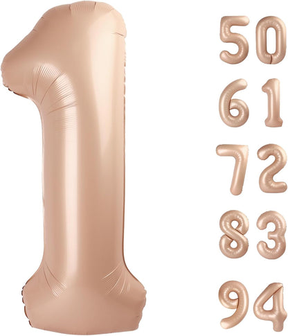 Regine Switzerland 40-Inch Light Brown Number 1 Balloon - Perfect First Birthday Decoration for Kids
