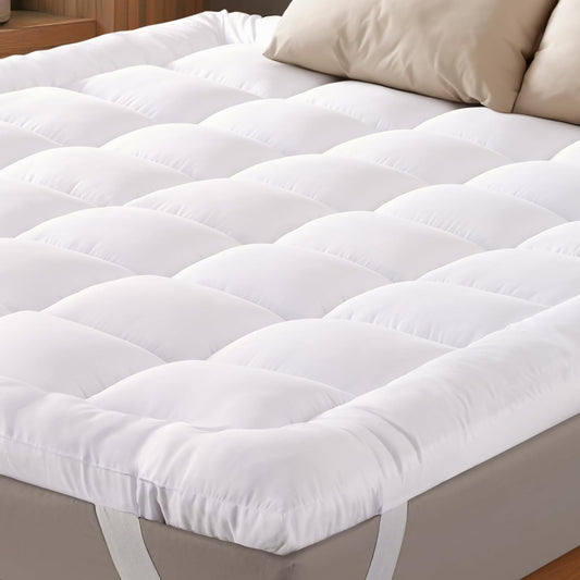 Skiennix Ultra Soft Twin Mattress Topper - Cloud-Like Comfort with Breathable Cooling Material - White