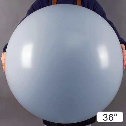 PartyWoo Dusty Blue Balloons - 36 Inch Slate Blue Latex Helium Balloons for Baby Showers & Weddings