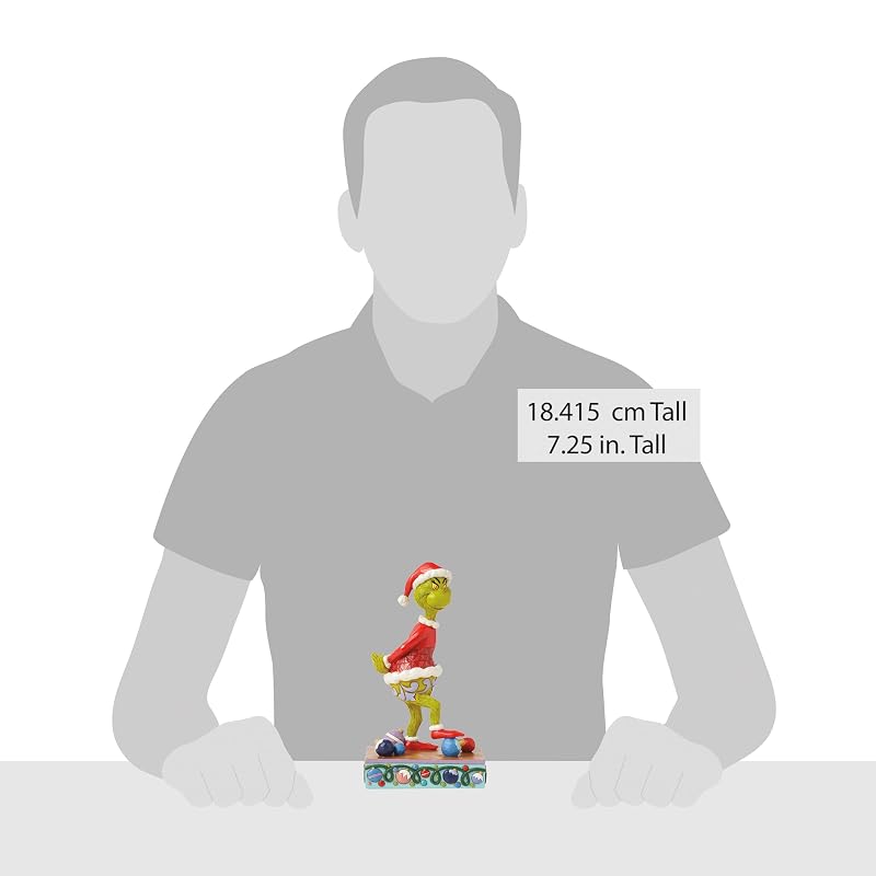 Grinch Santa Figurine | Jim Shore Enesco Handcrafted Stone Resin Christmas Sculpture, 7.25 Inch