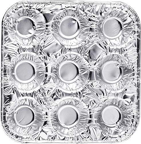 9-Cavity Mini Cupcake Easy and Simple Release Muffin Pans - Disposable Aluminum Baking Cup Cake Mold Pan - For Weddings, Gatherings, Birthdays, Parties (24)