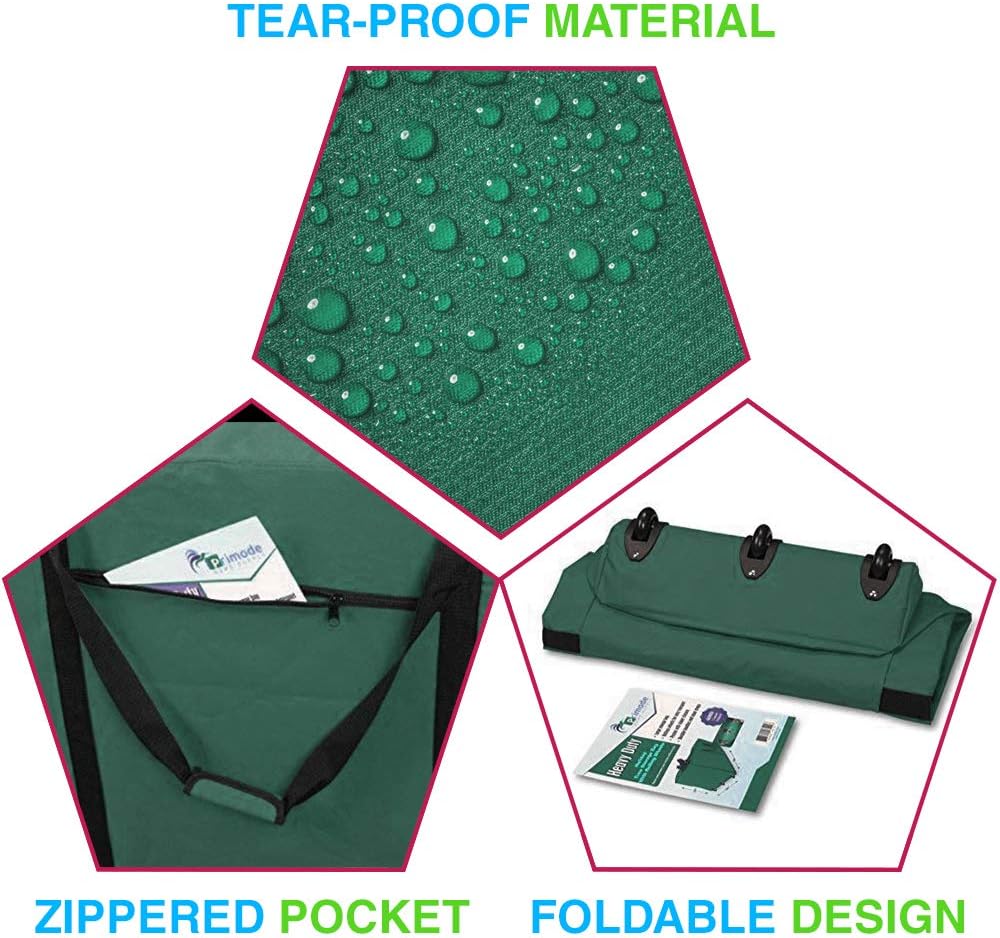 Primode Rolling Tree Storage Bag - Extra Large Heavy Duty Container for 9 ft Holiday Trees | 28" H x 16" W x 60" L - Green