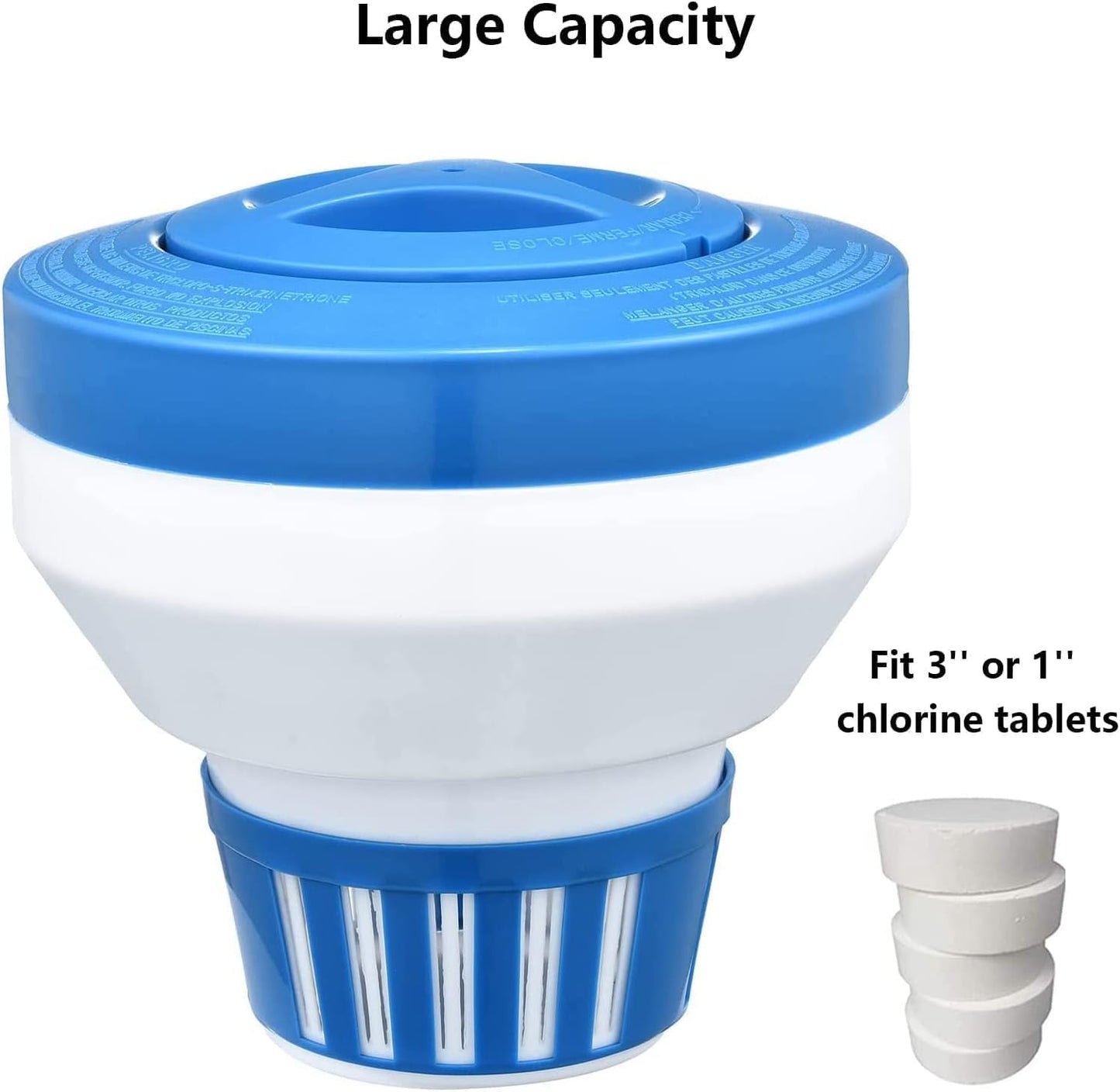 Skiennix Floating Chlorine Dispenser - Large Capacity 7" Chlorinator for Pool & Spa | Fits 3" Tablets