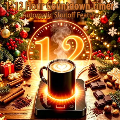 Coffee Mug Warmer for Desk 5.5x6.3 Inch with Auto Shut Off & Adjustable Temperature