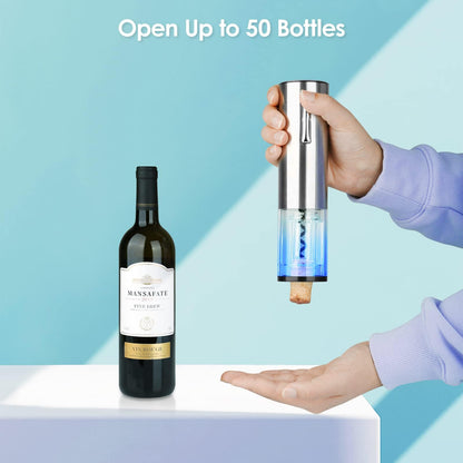 Wine Opener Electric Wine Opener, 7-in-1 Wine Opener Set with Charging Base, Automatic Wine Opener Rechargeable Gift for Wine Lovers Home Kitchen Party Bar Wedding