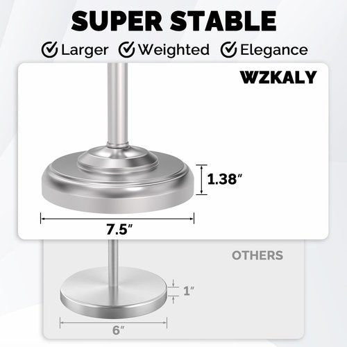 **Regine Switzerland Toilet Paper Holder - Brushed Nickel Free Standing Design with Stable Weighted Base**