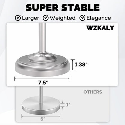 **Regine Switzerland Toilet Paper Holder - Brushed Nickel Free Standing Design with Stable Weighted Base**
