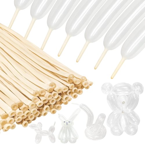 260 Clear Long Skinny Latex Balloons by Premium Quality - Ideal for Animal Balloons & Party Decorations