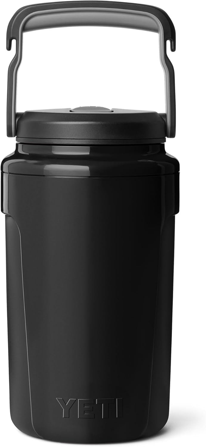 YETI Silo Half Gallon Insulated Water Jug - Leakproof Sports Bottle with Straw Cap & Fence Hook - Keeps Drinks Ice-Cold, Black