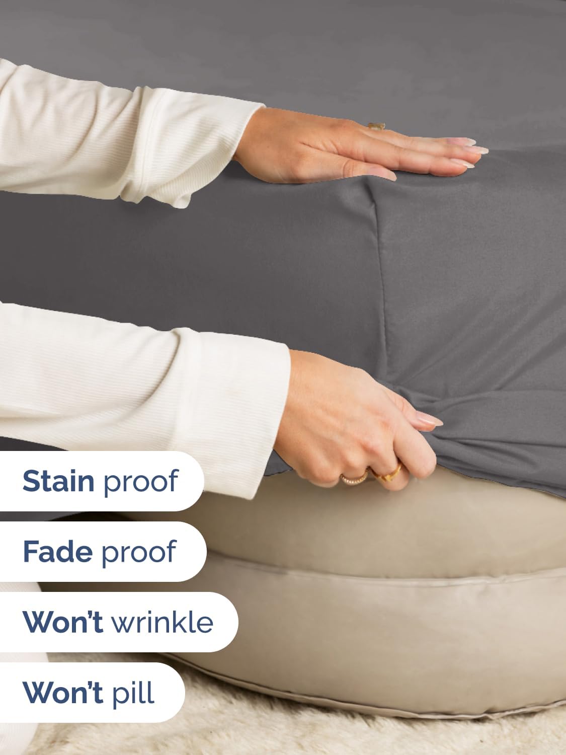 Skiennix Extra Deep Queen Fitted Sheet - Ultra Soft, Wrinkle-Free - Fits 18-24 Inch Mattresses - Dark Grey