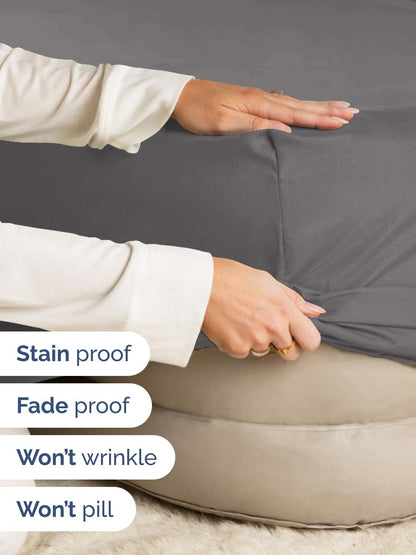 Skiennix Extra Deep Queen Fitted Sheet - Ultra Soft, Wrinkle-Free - Fits 18-24 Inch Mattresses - Dark Grey