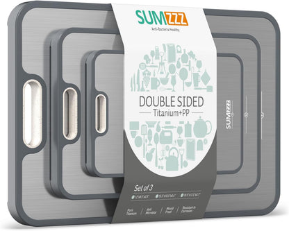 Titanium Cutting Board - Double-Sided Food Grade Pure Titanium | Easy to Clean, Large Size 18” x 12.5”