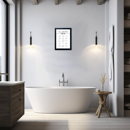 Regine Switzerland Funny Bathroom Wall Art - Humorous Black and White Canvas Print for Guest Toilets