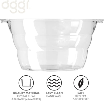 Oggi Insulated Ice Bucket (4 Quart) and Acrylic Oval Party Tub