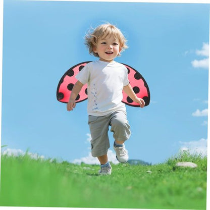 Abaodam Foldable Ladybug Wings for Kids - Red Performance Mesh Costume Prop | Portable Party Accessory