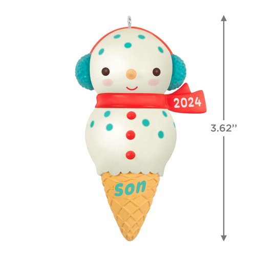 Hallmark Keepsake Christmas Ornament 2024, Son Snowman Ice Cream Cone 2024, Family Gifts