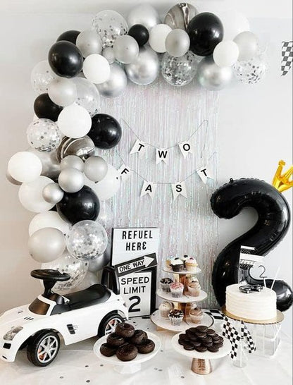 40 Inch Black Number 4 Balloon by [Brand Name] - Elegant Black and Gold Party Decoration