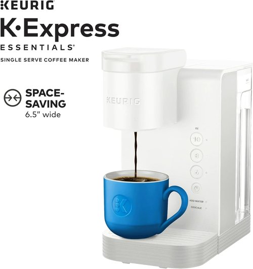 Keurig K-Express Essentials Single-Serve Coffee Maker - Cloud White Finish for Quick Brewing