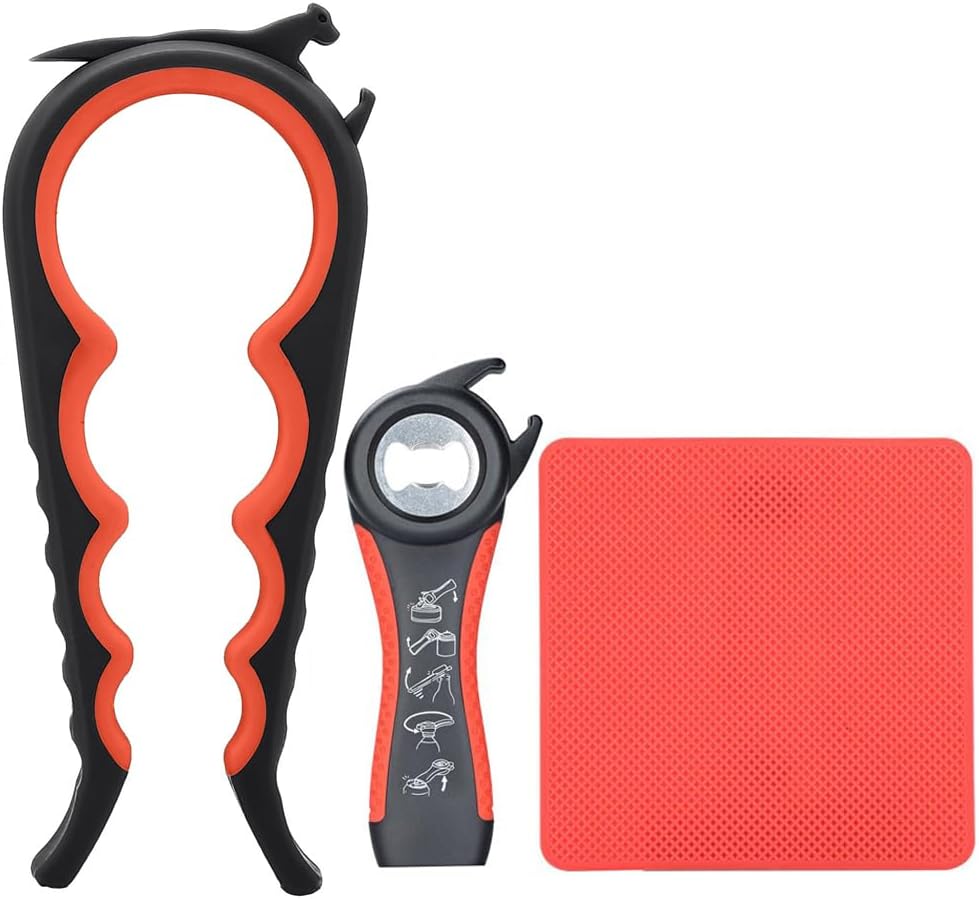 Skiennix 5-in-1 Jar Opener - Rubber Gripper Pad for Seniors with Arthritis | Easy to Use